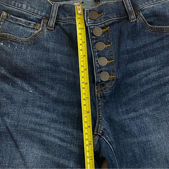 Cabi Button Fly Straight Leg Jeans Women’s 8 Denim Blue Stretch Mid Rise - Picture 6 of 12